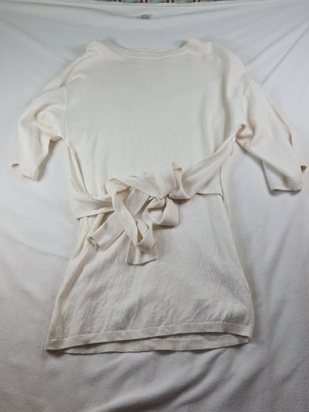 Ted Baker Cream Knit Scoop-Neck Top